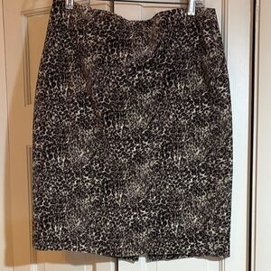 Talbots Brown and Tan Animal Print Pencil Skirt, 4